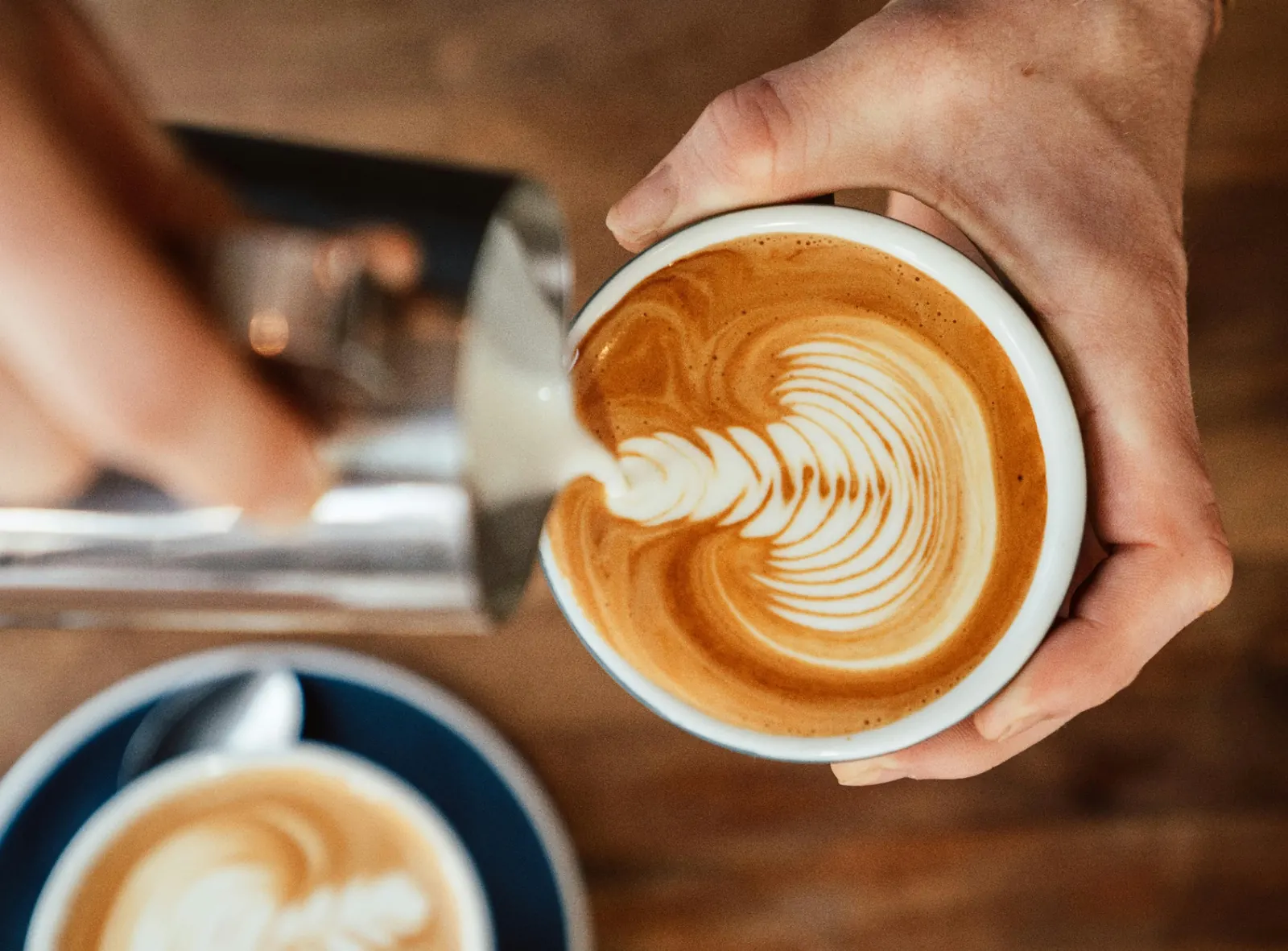 Professional latte art coffee